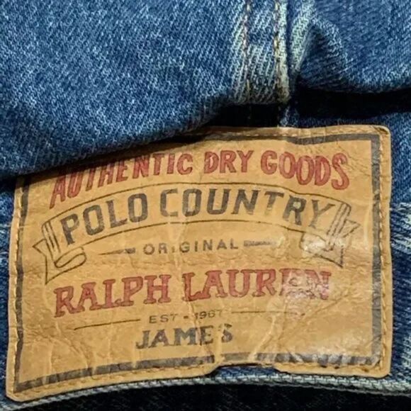 Vintage Ralph Lauren Denim Polo Country Denim Hoodie Sweater Trucker Jacket Sz M - Picture 6 of 13